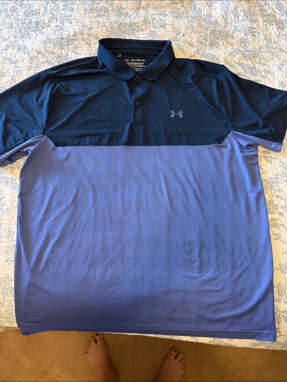 Under Armour Two-Tone Navy and Light Purple Polo